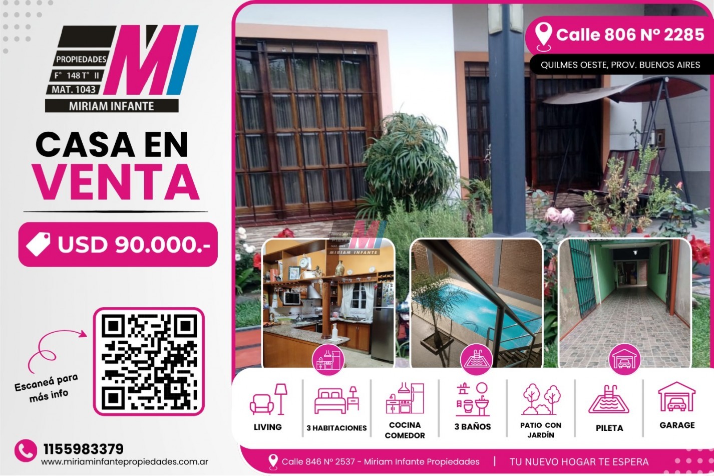 Casa 5 ambientes con pileta en venta en Quilmes