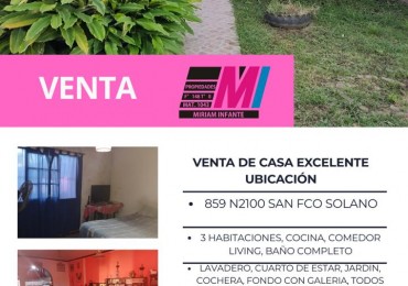 En venta casa San Fco Solano 