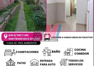 Casa de 3 ambientes en alquiler
